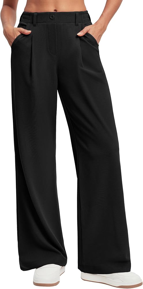 Amazon listing photo of Ewedoos wide-leg work pants in charcoal