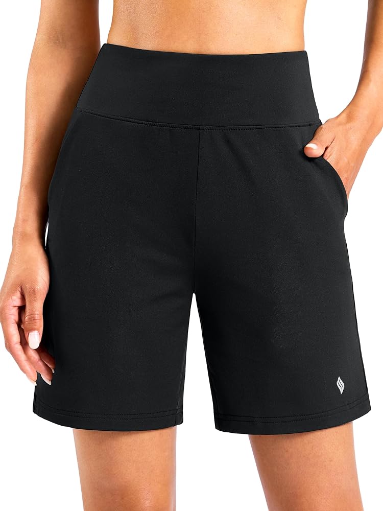 Amazon listing photo of SANTINY high-waisted bermuda shorts